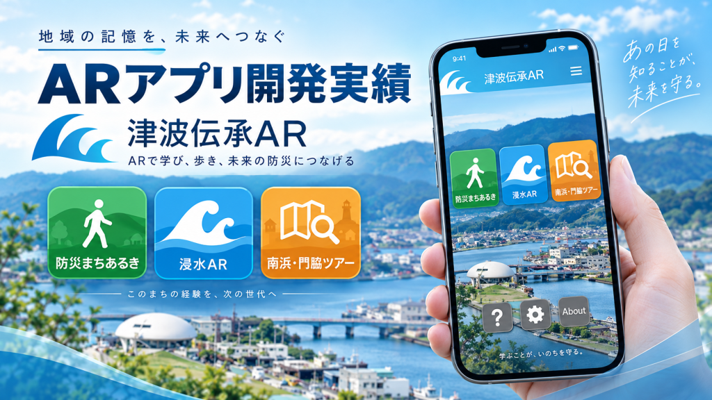 津波伝承ARアプリの開発実績｜AR技術を活用した防災・震災伝承